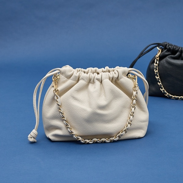 WEB限定】【AULENTTI/オウレンティ】2WAY巾着チェーンハンドルバッ