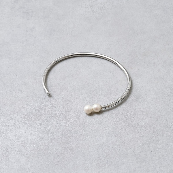 【dignif】【金属アレルギー対応】ツインパールバングル