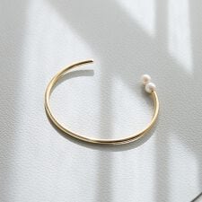 【dignif】【金属アレルギー対応】ツインパールバングル