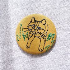 【＋HAyU fabric】コンパクトミラー　缶バッチミラー　手鏡