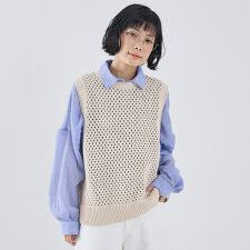 メッシュ柄ベスト