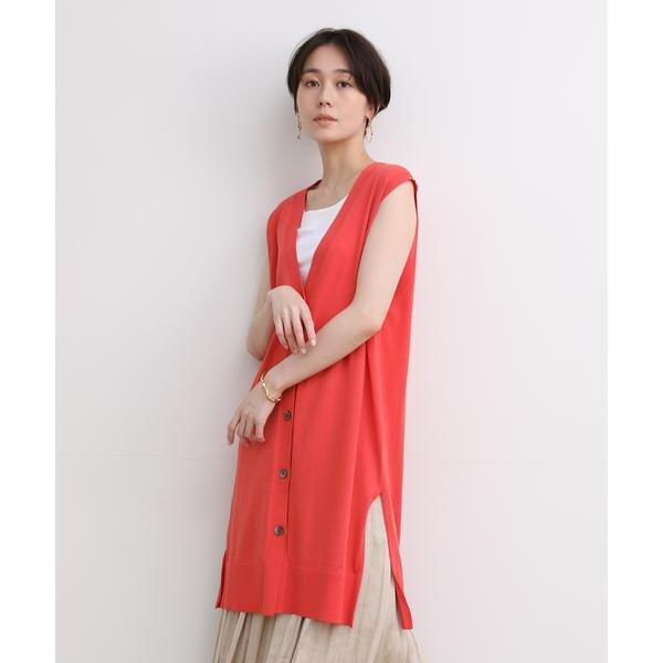 euwイユー　ロングジレ セール】 【CLASSY.6月号掲載】リネンレーヨンストレッチ ロング