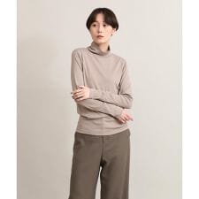 ハイネックカットソー《スビン綿MIXフライス》