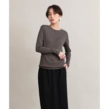 ベーシッククルーネックカットソー《スビン綿MIXフライス》