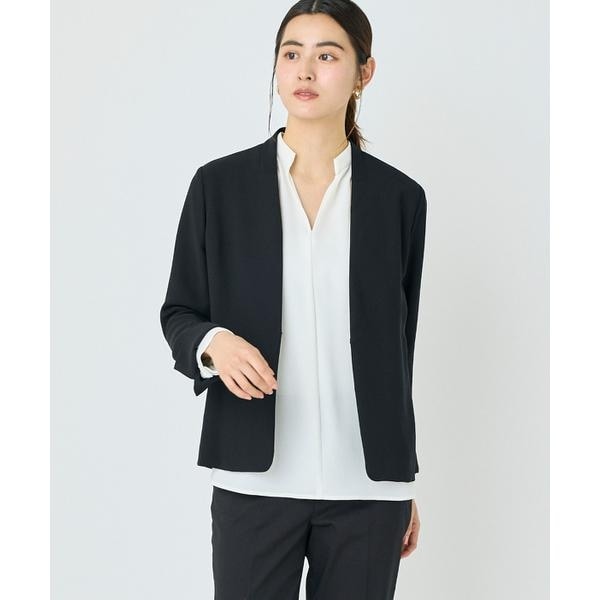 バックサテンノーカラージャケット | イッツインターナショナル(I.T.'S