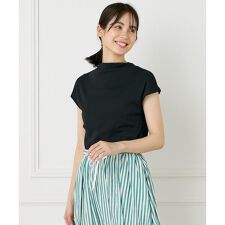 ボトルネックカットソー《スビン綿MIXフライス》