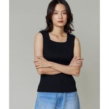 2wayネックリブノースリーブ