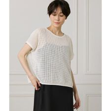 メッシュ柄プルオーバー