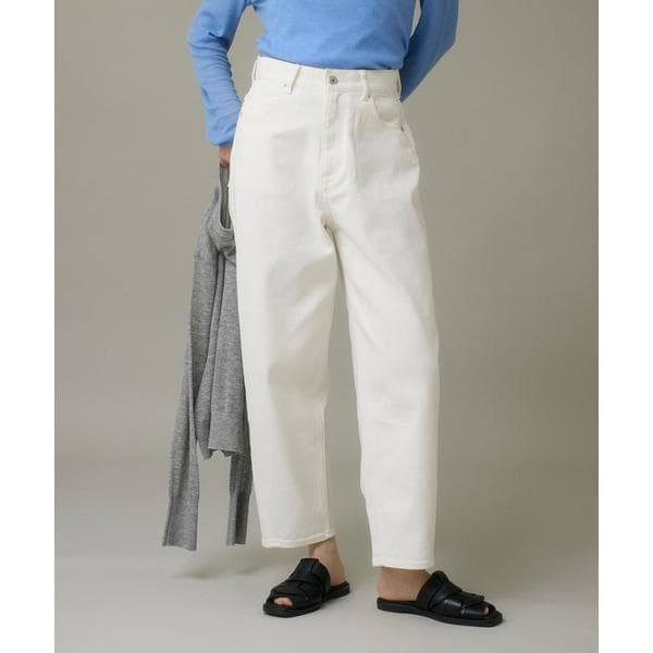 Spick and Span バレルレッグデニム　ホワイト ホワイトデニムバレルレッグパンツ | イッツインターナショナル(I.T.'S