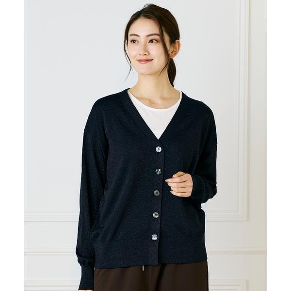 IENA ラミーVネックカーディガン ナチュラル ラミーVネック