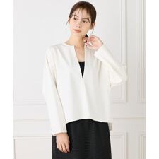 コットンポンチキーネックオーバーカットソー