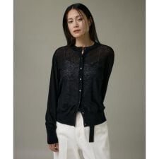 クルーネックニットカーディガン《Melty air wool》