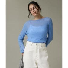 モックネックリブニット《Melty air wool》