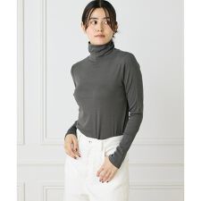 長袖ハイネックプルオーバー《スビン綿MIXフライス》