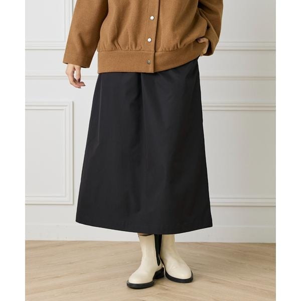 洗える】ファジーリネンスリットAラインスカート | ノーブル