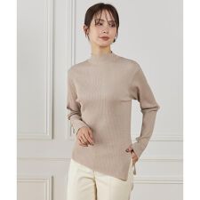 ラメハイネックリブニット