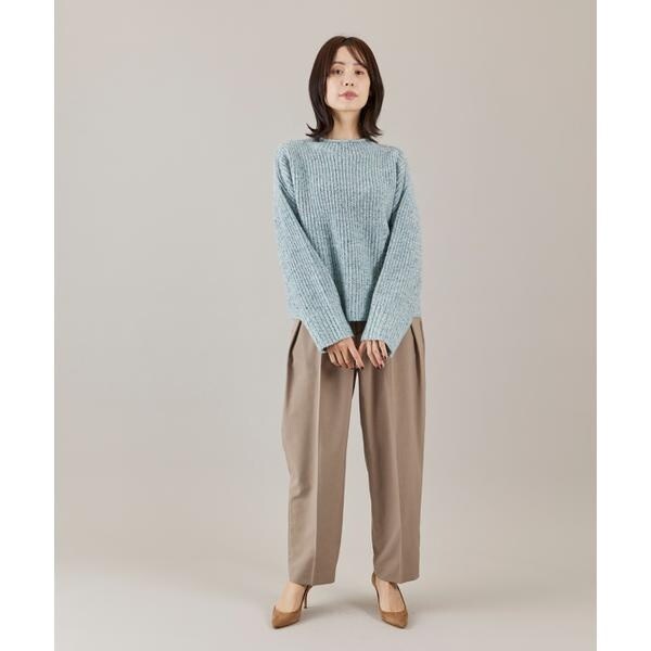 カラーネップ畦編みロールネックプルオーバー | イッツ