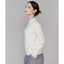 ケーブル柄アルパカニットプルオーバー