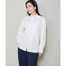 ボウタイ付きオックスシャツブラウス