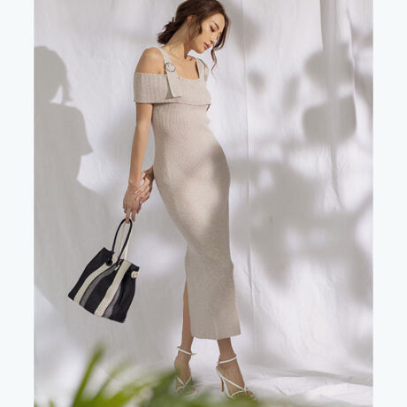 ﾍﾞﾙﾃｯﾄﾞｽﾄﾗｯﾌﾟｻﾏｰﾆｯﾄﾜﾝﾋﾟｰｽ アンビエント Ambient Cxka0194 ファッション通販 マルイウェブチャネル