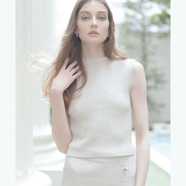 FLEN フレン u-neck rib knit リブ ニット カットソー