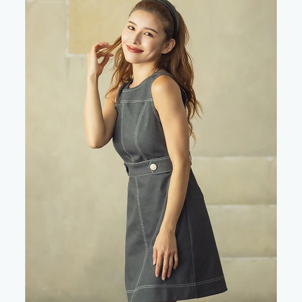 Ambient 可愛すぎるアンビエント ビジューネックウエストタックミニ