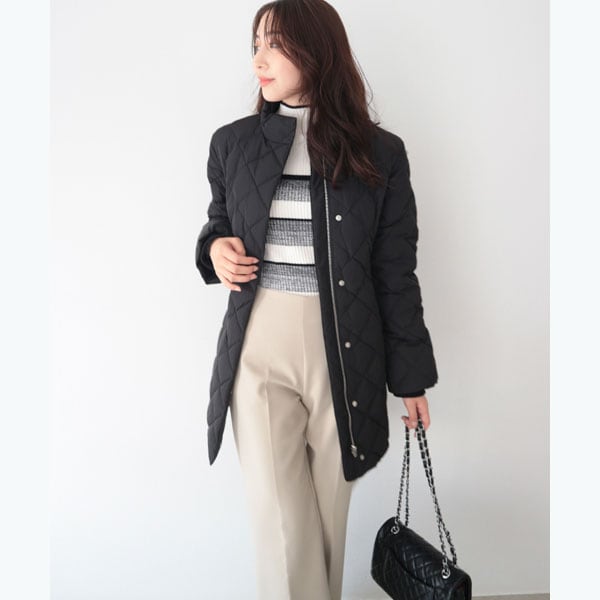 撥水洗えるすっきり】ミディ丈タフタダウンコート | アンタイトル