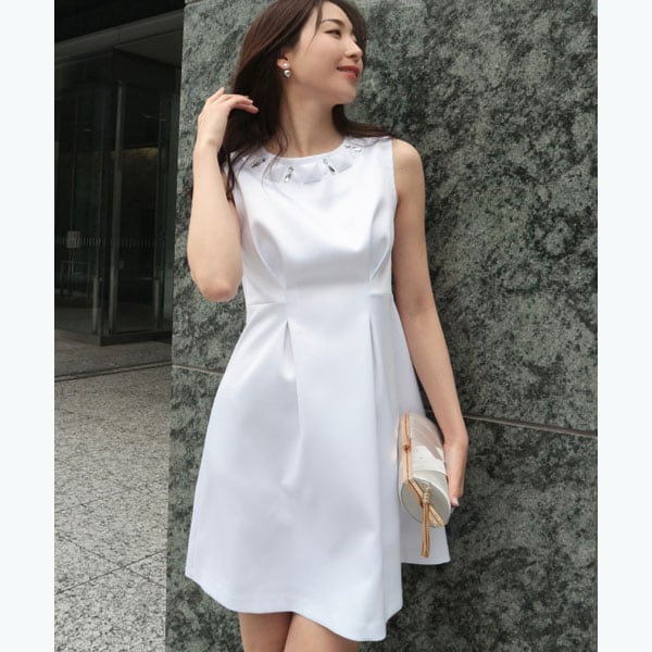 極美品 フェンネル チュールスリーブバックリボンワンピース 結婚式 お呼ばれ チュールスリーブバックリボンワンピース - FENNEL - FENNEL