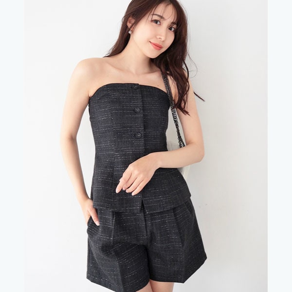 INSCRIRE /アンスクリア】Print Tube Top：チューブトップ