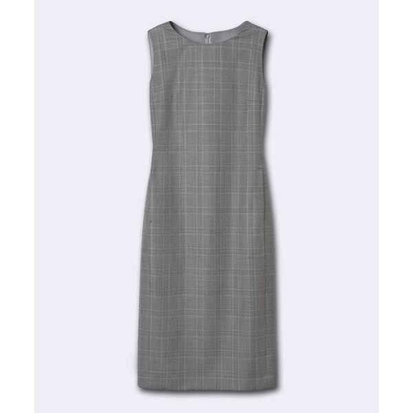 Loro Piana ノースリーブタイトワンピース グレー INEDIT》グレンチェックタイトワンピース《Loro piana》 | イネド(INED