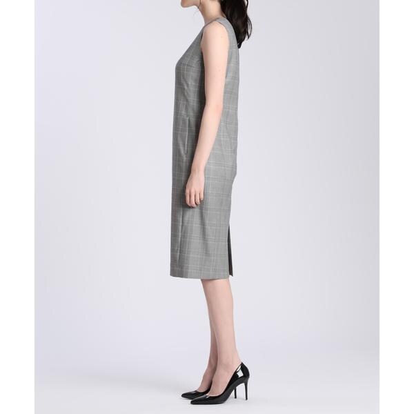 Loro Piana ノースリーブタイトワンピース グレー INEDIT》グレンチェックタイトワンピース《Loro piana》 | イネド(INED