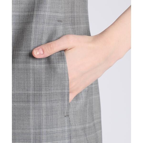 Loro Piana ノースリーブタイトワンピース グレー INEDIT》グレンチェックタイトワンピース《Loro piana》 | イネド(INED