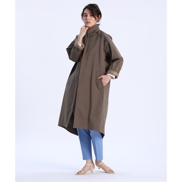 INED イネド ラグランスリーブ ノーカラートレンチコート INED イネド ラグランスリーブ ノーカラートレンチコート