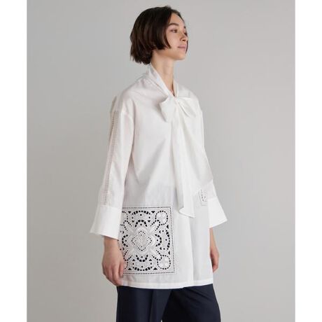 Luftrobe》カット刺繍ボウタイブラウス | イネド(INED) | マルイウェブ 