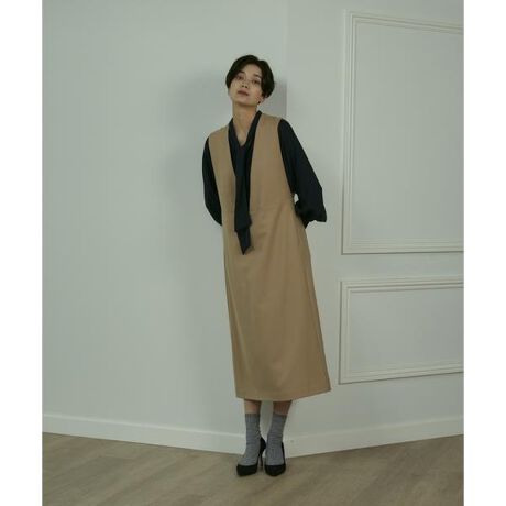 大きいサイズ》Vネックジャンパースカート【INED】 | イネド(INED 