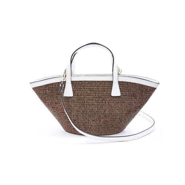 UNITED ARROWS ダブル ハンドル ABACA トートバッグ ブラウン