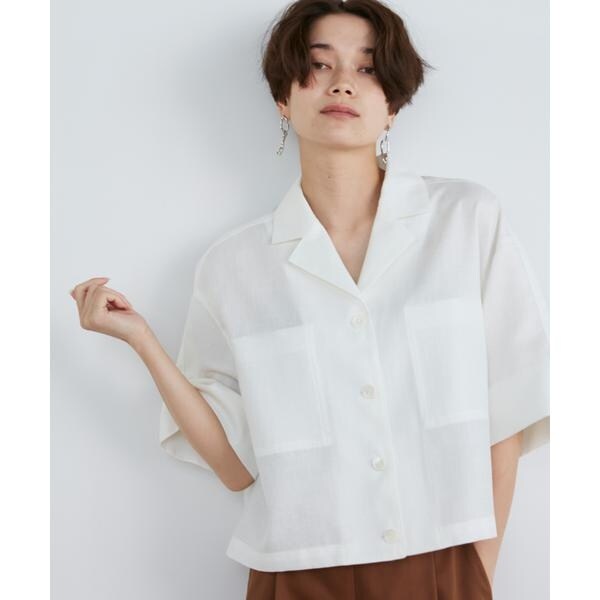 最終値下☆美品☆ ENFOLD リネンライク 2way オープンシャツ ENFOLD（エンフォルド）の「リネンライク 2way オープンシャツ（シャツ