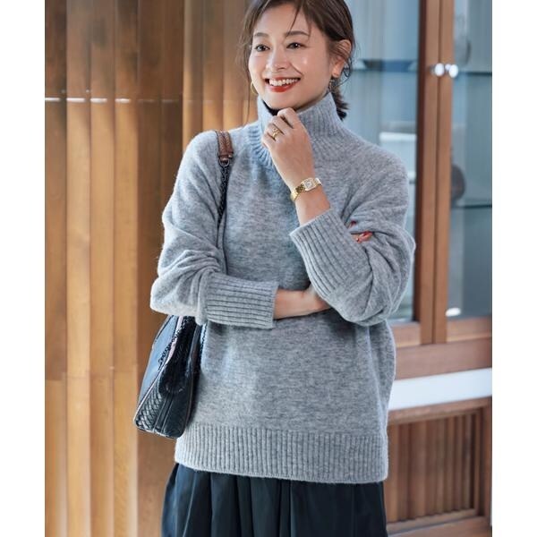 イネド トップス カーディガン ニット フード付 袖リブ レディース 日本製 シアーニットジップアップカーディガン｜INED（イネド）｜フランドル