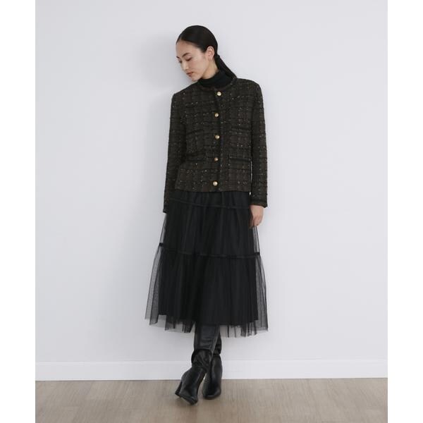 新品 INEDイネドチュールティアードスカート