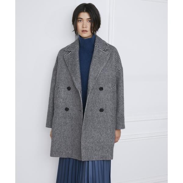 定価￥79200　新品未使用イネド　千鳥柄Pコート 大きいサイズ》千鳥柄Pコート | イネド(INED) | マルイウェブチャネル