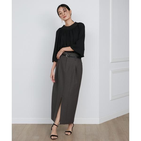 新品　la veille スーペリアクローゼット フロントスリットラインスカート フロントスリットIラインスカート《la veille by SUPERIOR CLOSET