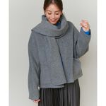 ノーカラーリバーブルゾン【ストール付】《Bellandi》 | イネド(INED 