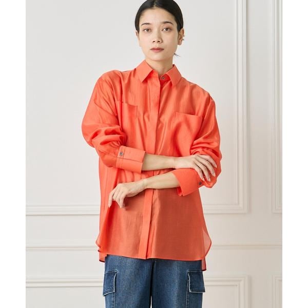 新品未使用タグ付き　2020AW バックギャザーシャツ　ホワイト RASW]GIZAコットンバックギャザーTシャツ【スピード配送