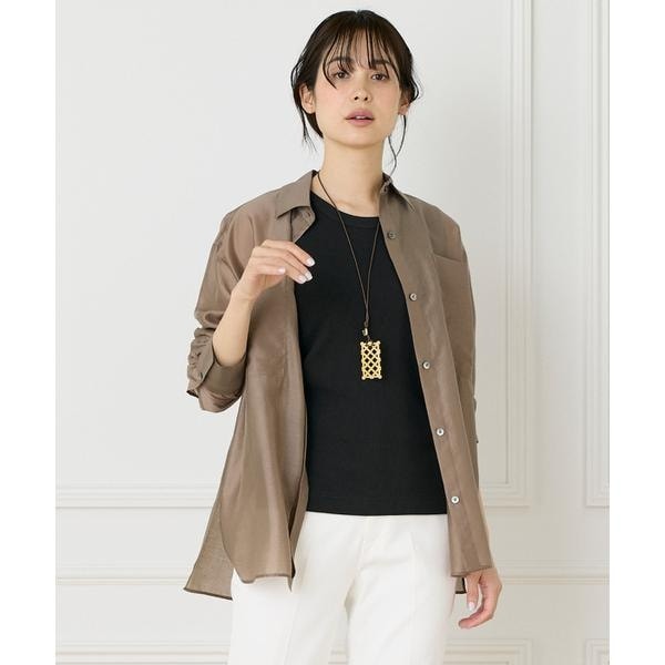 大きいサイズ》《INED×STORY》スリット入り盛り袖ブラウス【INED
