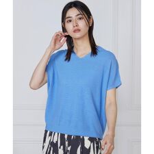 《WEB限定》鹿の子編みVネックサマーニット《Cuoo》