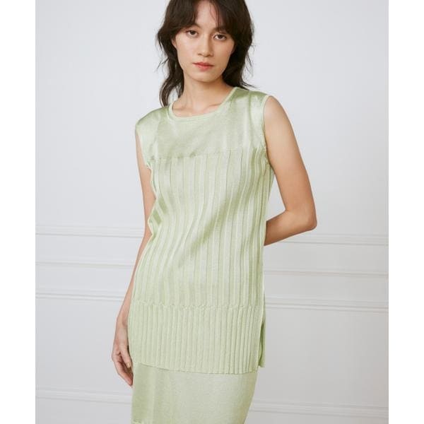 ニット セーター シャイニーヤーンプルオーバー 「la veille by SUPERIOR CLOSET」「セットアップ対応」 レディース シャイニーヤーンプルオーバー 《la veille by