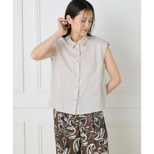 リネンフレンチスリーブシャツブラウス