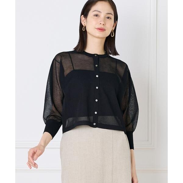 店舗人気】ラメVネックニットカーディガン | レリアン プラス