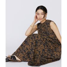 《大きいサイズ》ノースリーブプリントワンピース