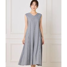 ストライプフレアカットワンピース